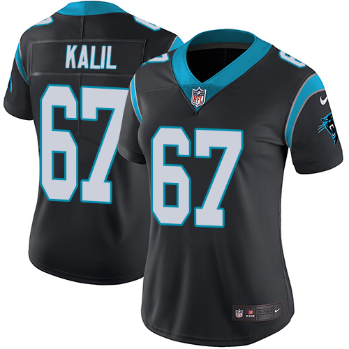 Nike Panthers #67 Ryan Kalil Black Team Color Women's Stitched NFL Vapor Untouchable Limited Jersey