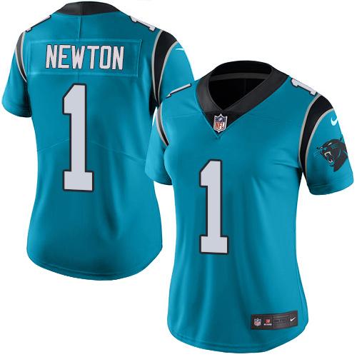 Nike Panthers #1 Cam Newton Blue Alternate Women's Stitched NFL Vapor Untouchable Limited Jersey