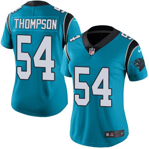 Nike Panthers #54 Shaq Thompson Blue Women's Stitched NFL Limited Rush Jersey