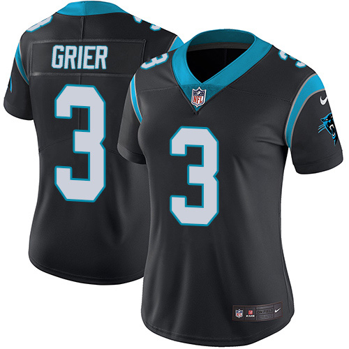 Nike Panthers #3 Will Grier Black Team Color Women's Stitched NFL Vapor Untouchable Limited Jersey