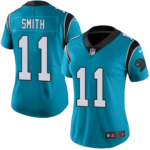 Nike Panthers #11 Torrey Smith Blue Women's Stitched NFL Limited Rush Jersey