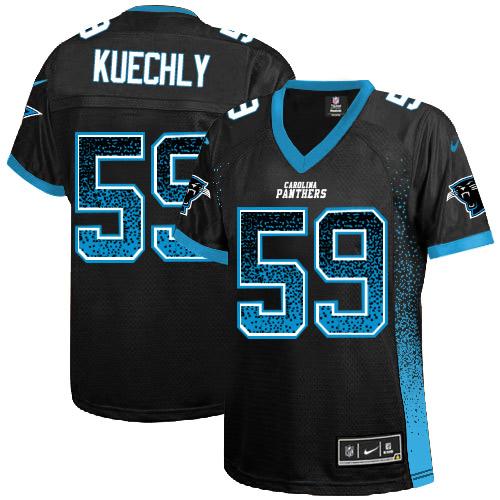 Nike Panthers #59 Luke Kuechly Black Team Color Women's Stitched NFL Elite Drift Fashion Jersey