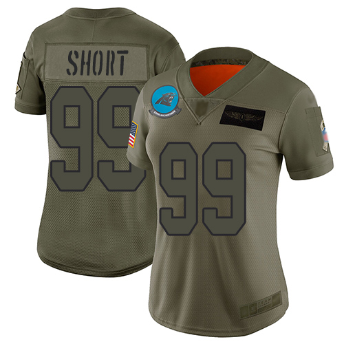Nike Panthers #99 Kawann Short Camo Women's Stitched NFL Limited 2019 Salute to Service Jersey