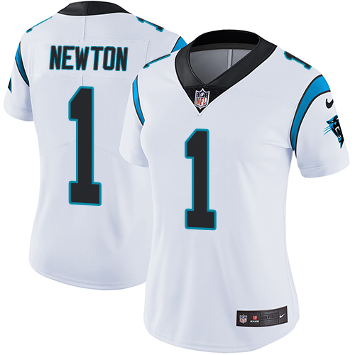Nike Panthers #1 Cam Newton White Women's Stitched NFL Vapor Untouchable Limited Jersey