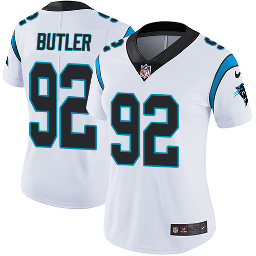 Nike Panthers #92 Vernon Butler White Women's Stitched NFL Vapor Untouchable Limited Jersey