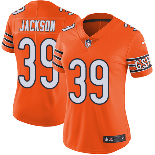 Nike Bears #39 Eddie Jackson Orange Women's Stitched NFL Limited Rush Jersey