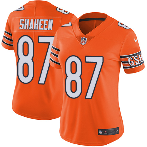 Nike Bears #87 Adam Shaheen Orange Women's Stitched NFL Limited Rush Jersey