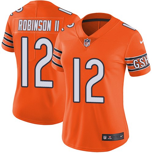 Nike Bears #12 Allen Robinson II Orange Women's Stitched NFL Limited Rush Jersey