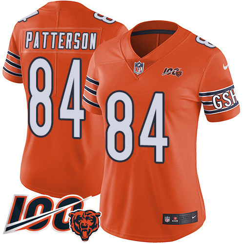 Nike Bears #84 Cordarrelle Patterson Orange Women's Stitched NFL Limited Rush 100th Season Jersey