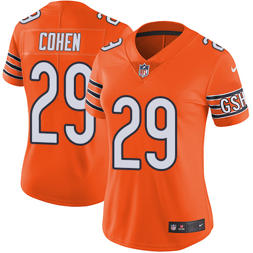 Nike Bears #29 Tarik Cohen Orange Women's Stitched NFL Limited Rush Jersey