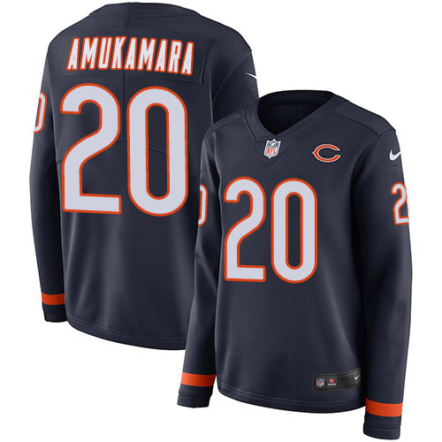 Nike Bears #20 Prince Amukamara Navy Blue Team Color Women's Stitched NFL Limited Therma Long Sleeve Jersey