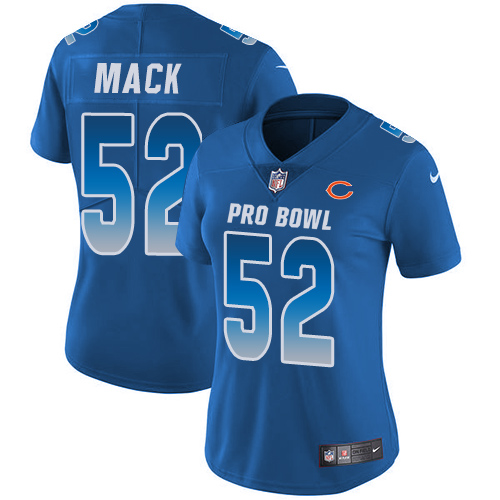 Nike Bears #52 Khalil Mack Royal Women's Stitched NFL Limited NFC 2019 Pro Bowl Jersey