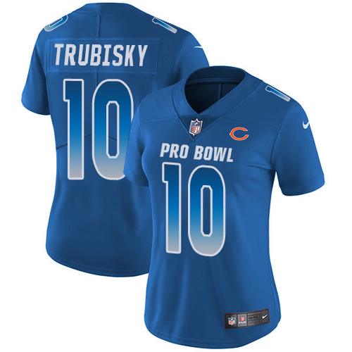Nike Bears #10 Mitchell Trubisky Royal Women's Stitched NFL Limited NFC 2019 Pro Bowl Jersey