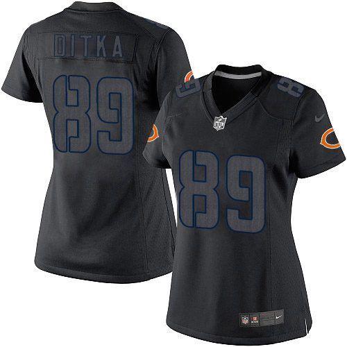 Nike Bears #89 Mike Ditka Black Impact Women's Stitched NFL Limited Jersey