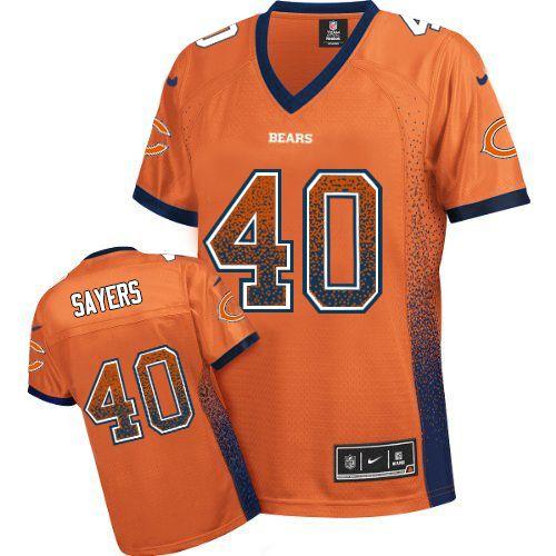 Nike Bears #40 Gale Sayers Orange Alternate Women's Stitched NFL Elite Drift Fashion Jersey