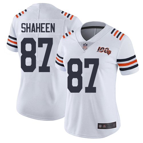 Nike Bears #87 Adam Shaheen White Alternate Women's Stitched NFL Vapor Untouchable Limited 100th Season Jersey