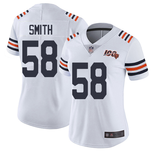 Nike Bears #58 Roquan Smith White Alternate Women's Stitched NFL Vapor Untouchable Limited 100th Season Jersey
