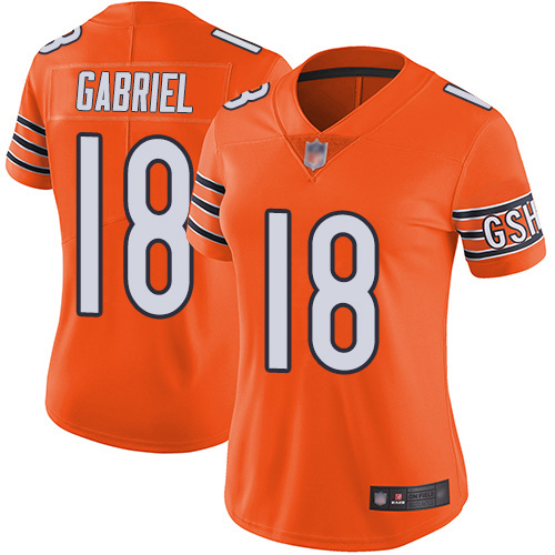 Nike Bears #18 Taylor Gabriel Orange Women's Stitched NFL Limited Rush Jersey