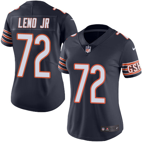 Nike Bears #72 Charles Leno Jr Navy Blue Team Color Women's Stitched NFL Vapor Untouchable Limited Jersey