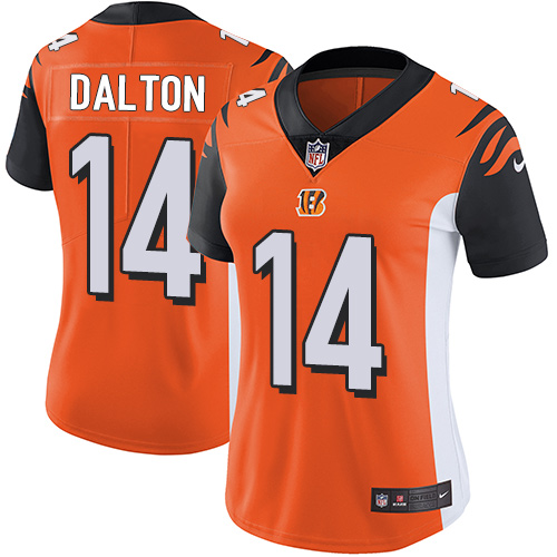 Nike Bengals #14 Andy Dalton Orange Alternate Women's Stitched NFL Vapor Untouchable Limited Jersey
