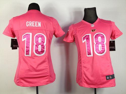 Nike Bengals #18 A.J. Green Pink Sweetheart Women's Stitched NFL Elite Jersey