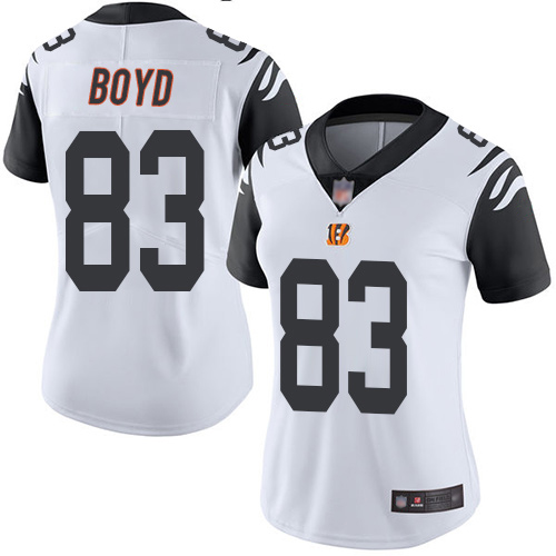 Nike Bengals #83 Tyler Boyd White Women's Stitched NFL Limited Rush Jersey