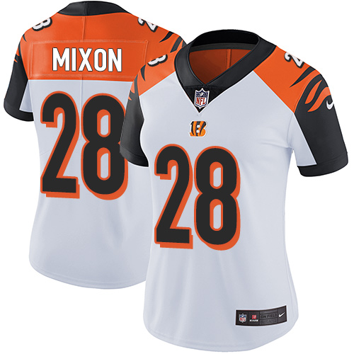 Nike Bengals #28 Joe Mixon White Women's Stitched NFL Vapor Untouchable Limited Jersey