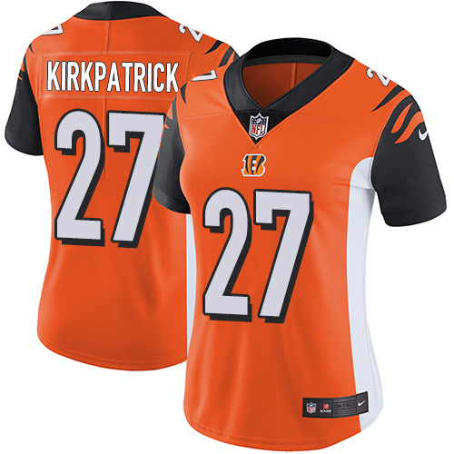 Nike Bengals #27 Dre Kirkpatrick Orange Alternate Women's Stitched NFL Vapor Untouchable Limited Jersey