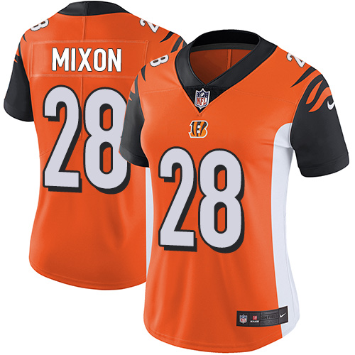 Nike Bengals #28 Joe Mixon Orange Alternate Women's Stitched NFL Vapor Untouchable Limited Jersey