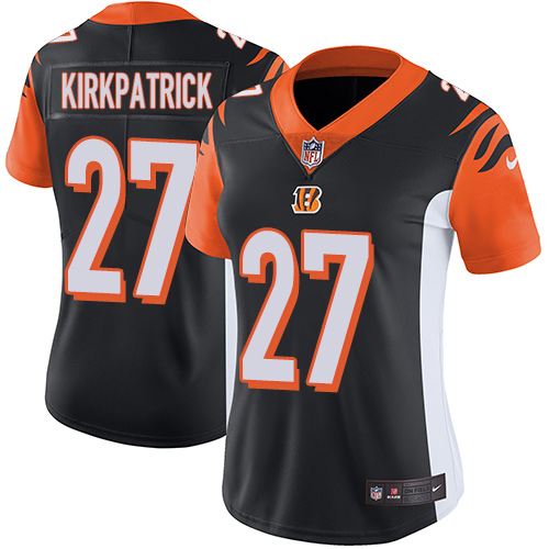 Nike Bengals #27 Dre Kirkpatrick Black Team Color Women's Stitched NFL Vapor Untouchable Limited Jersey