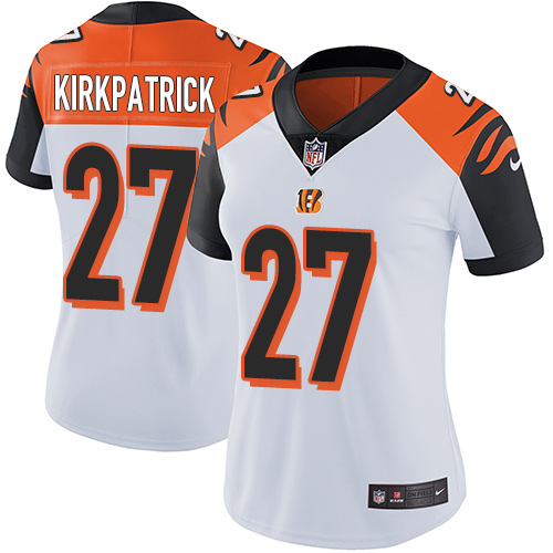 Nike Bengals #27 Dre Kirkpatrick White Women's Stitched NFL Vapor Untouchable Limited Jersey