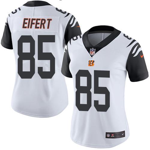 Nike Bengals #85 Tyler Eifert White Women's Stitched NFL Limited Rush Jersey
