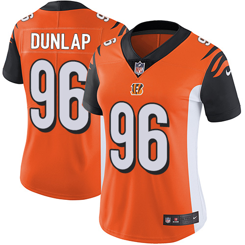 Nike Bengals #96 Carlos Dunlap Orange Alternate Women's Stitched NFL Vapor Untouchable Limited Jersey