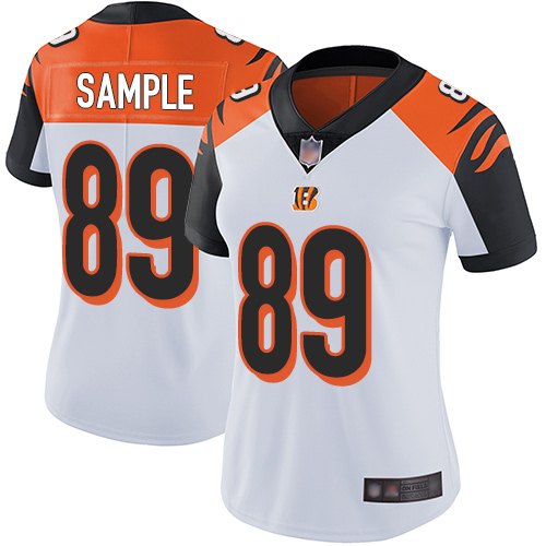 Nike Bengals #89 Drew Sample White Women's Stitched NFL Vapor Untouchable Limited Jersey