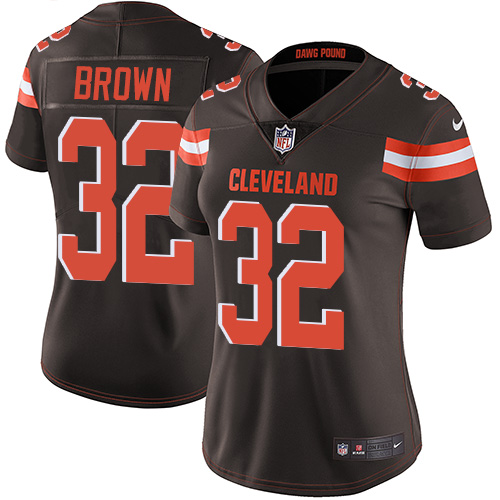 Nike Browns #32 Jim Brown Brown Team Color Women's Stitched NFL Vapor Untouchable Limited Jersey