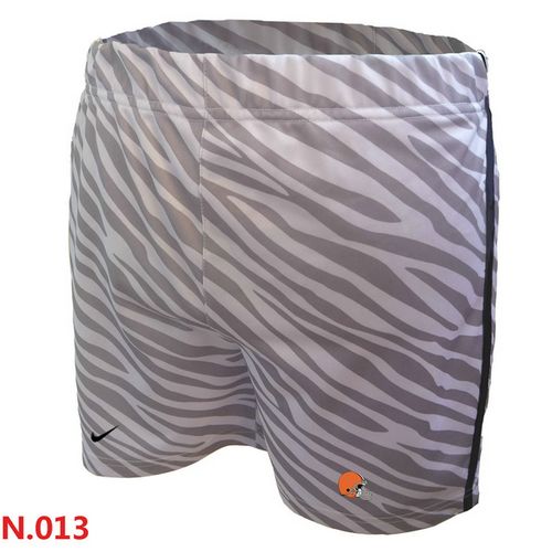 Women's Nike NFL Cleveland Browns Embroidered Team Logo Zebra Stripes Shorts