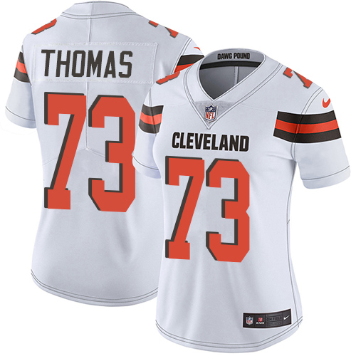 Nike Browns #73 Joe Thomas White Women's Stitched NFL Vapor Untouchable Limited Jersey