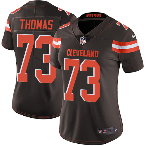 Nike Browns #73 Joe Thomas Brown Team Color Women's Stitched NFL Vapor Untouchable Limited Jersey