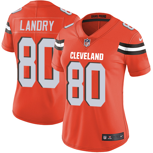 Nike Browns #80 Jarvis Landry Orange Alternate Women's Stitched NFL Vapor Untouchable Limited Jersey