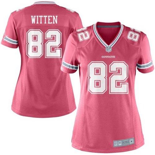 Nike Cowboys #82 Jason Witten Pink Women's Stitched NFL Elite Jersey