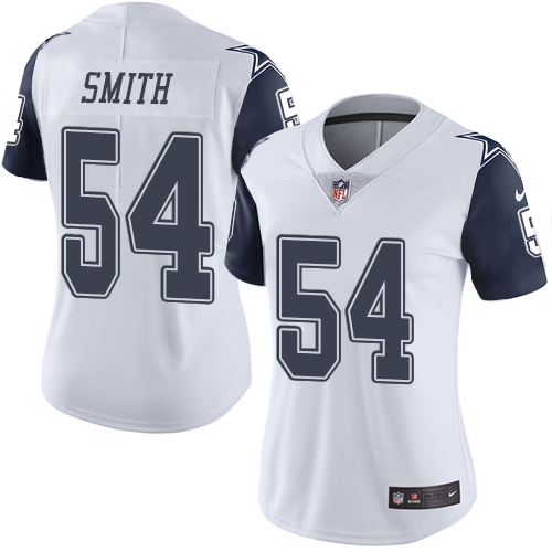 Nike Cowboys #54 Jaylon Smith White Women's Stitched NFL Limited Rush Jersey