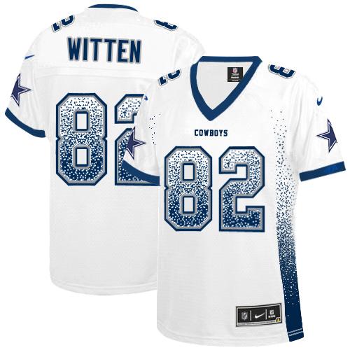 Nike Cowboys #82 Jason Witten White Women's Stitched NFL Elite Drift Fashion Jersey