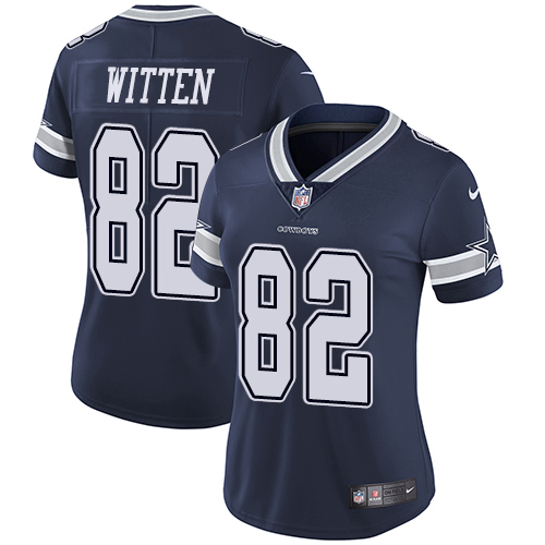 Nike Cowboys #82 Jason Witten Navy Blue Team Color Women's Stitched NFL Vapor Untouchable Limited Jersey