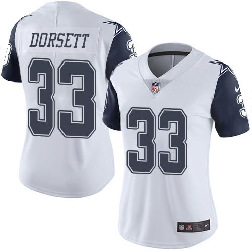 Nike Cowboys #33 Tony Dorsett White Women's Stitched NFL Limited Rush Jersey