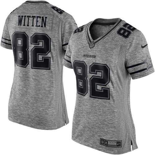 Nike Cowboys #82 Jason Witten Gray Women's Stitched NFL Limited Gridiron Gray Jersey