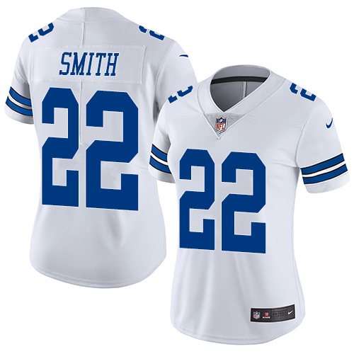 Nike Cowboys #22 Emmitt Smith White Women's Stitched NFL Vapor Untouchable Limited Jersey