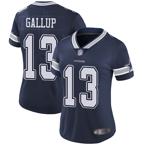 Nike Cowboys #13 Michael Gallup Navy Blue Team Color Women's Stitched NFL Vapor Untouchable Limited Jersey