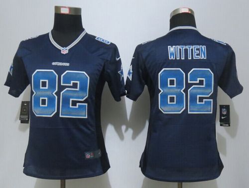 Nike Cowboys #82 Jason Witten Navy Blue Team Color Women's Stitched NFL Elite Strobe Jersey