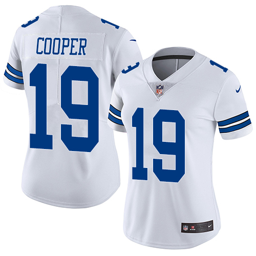 Nike Cowboys #19 Amari Cooper White Women's Stitched NFL Vapor Untouchable Limited Jersey