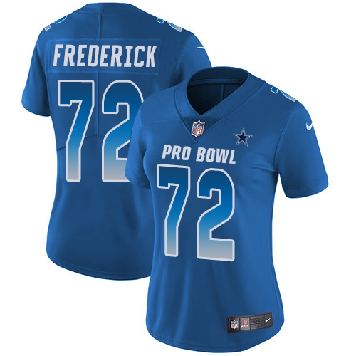 Nike Cowboys #72 Travis Frederick Royal Women's Stitched NFL Limited NFC 2018 Pro Bowl Jersey